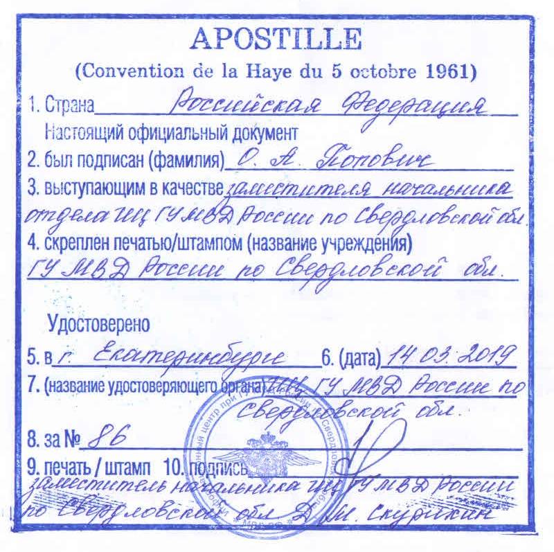Перевод паспорта (passport translation)